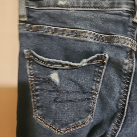 Women's Size 0 Short American Eagle Next Level Stretch Jegging Blue Denim Jeans - Picture 7 of 10